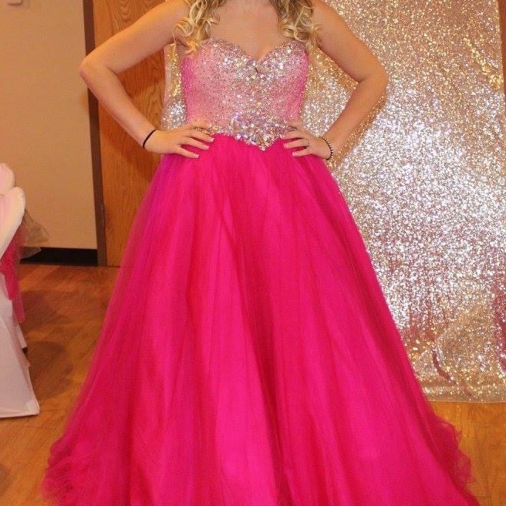 Strapless Pink Ball Gown perfect for a sweet 16!